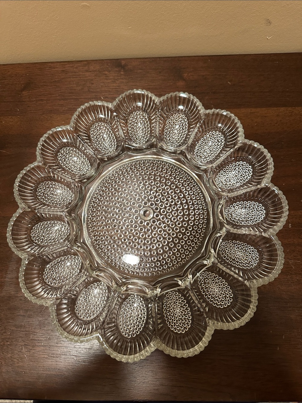 Vintage Indiana Glass Deviled Egg / Serving Platter